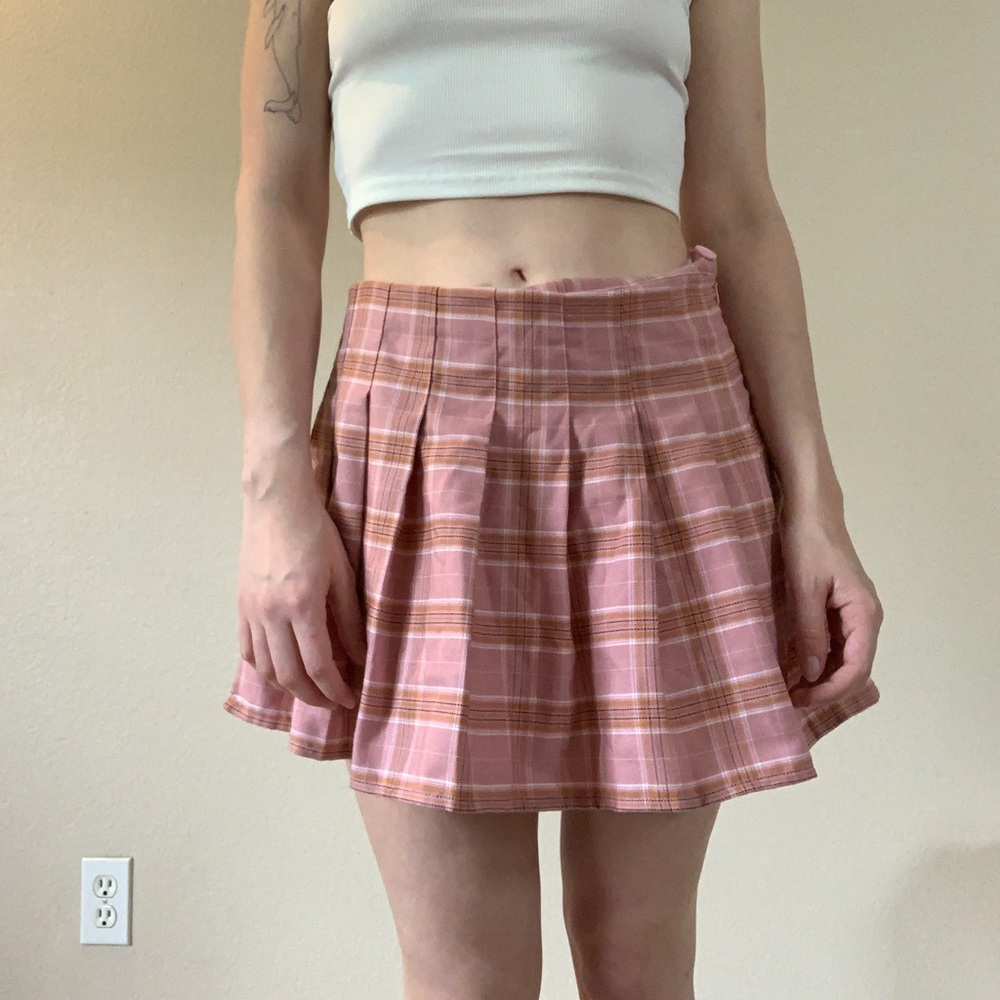 Pink Plaid Tennis Skirt